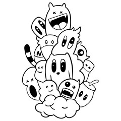 Doodle  Abstract Cartoon Illustration Cute Digital Drawing
