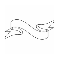 Wavy ribbon banner with pointed ends flowing decorative