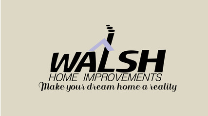 walsh logoWalash Home Improvement Logo, House Renovation Symbol, Modern Construction Icon, Home Repair Branding, Minimalist Vector Design, Real Estate Logo, Residential Services Emblem, Roof and Tools