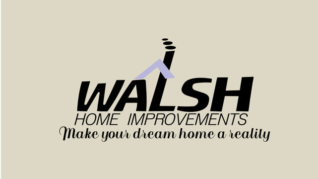 walsh logoWalash Home Improvement Logo, House Renovation Symbol, Modern Construction Icon, Home Repair Branding, Minimalist Vector Design, Real Estate Logo, Residential Services Emblem, Roof and Tools