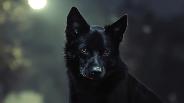 Black cat night city