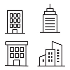 Real estate Properties line editable icon set vector. 