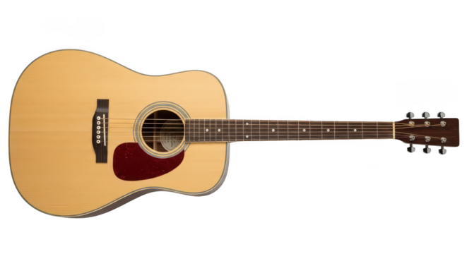 Acoustic Guitar Natural Wood Finish