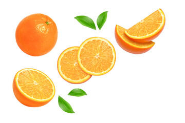 set of orange fruits isolated	on transparent background