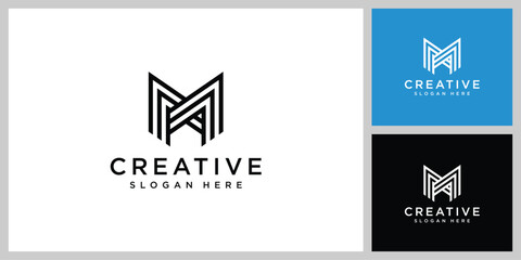 initial letter m logo vector design