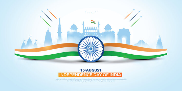 15th of august happy independence day of india. creative vector illustration design.