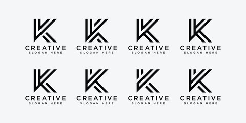 set of letter k logo vector design template