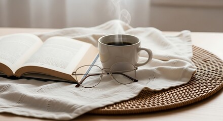 Relaxing Morning with Coffee and a Good Book