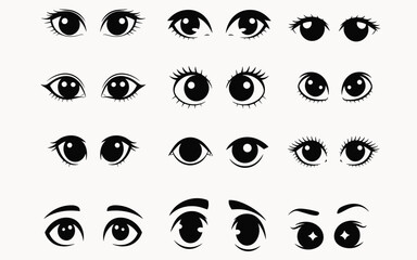 Expressive Eye Silhouette Pack &ndash; Emotion-Rich Visuals for Character Design, Comics & Educational Use