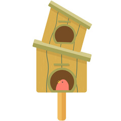 Cute and Colorful Pastel Birdhouse Collection Vector Illustrations