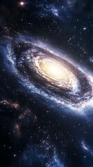 Majestic spiral galaxy illuminates the vast darkness of deep space with cosmic beauty