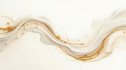 White and Gold Cream Paint with Elegant Curve