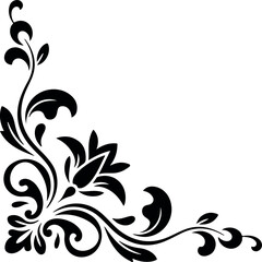 Classic Ornamental Frame Corner with Petal Motifs