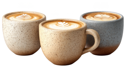 Warm hearts, cozy moments, three coffee cups embracing the essence of love and togetherness.