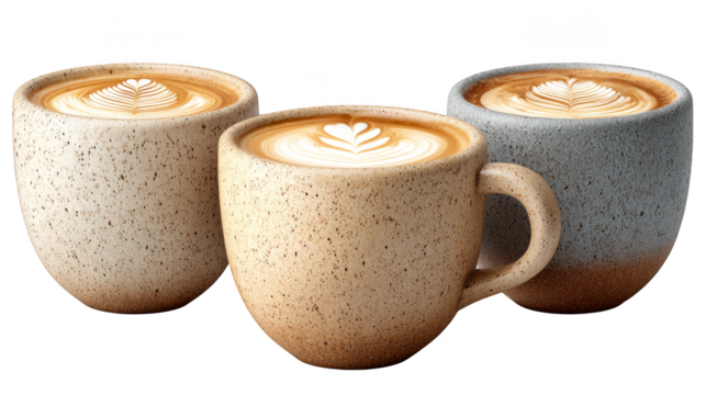 Warm hearts, cozy moments, three coffee cups embracing the essence of love and togetherness.