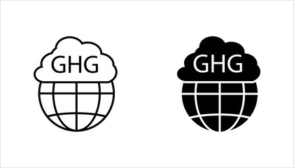 GHG icons, greenhouse gas emission	
