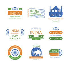 indian day"Indian Independence Logo, India Flag Colors Symbol, Patriotic Emblem, 15 August Celebration Design, Ashoka Chakra Icon, Freedom Movement Logo, Tricolor Vector Illustration, National Pride G