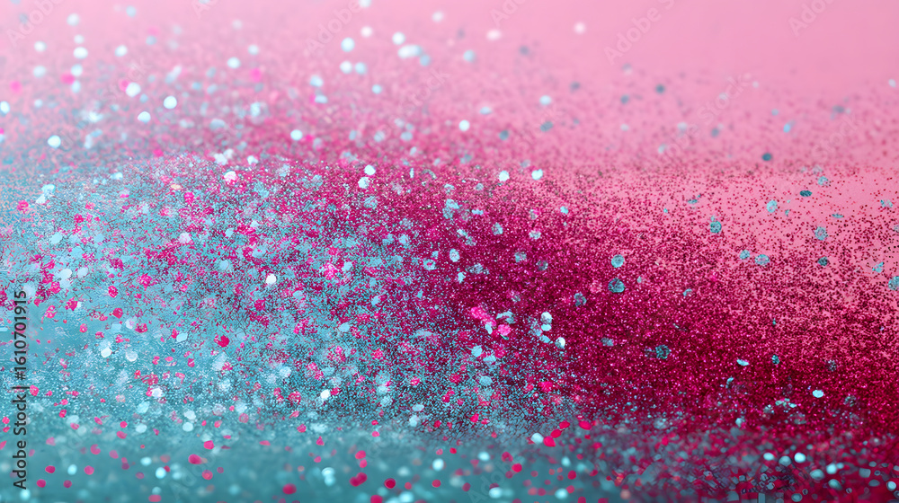 Poster sparkling glitter abstract: a mesmerizing close-up captures a vibrant array of sparkling glitter, fo