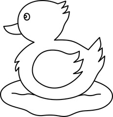 duck cartoon outline coloring
