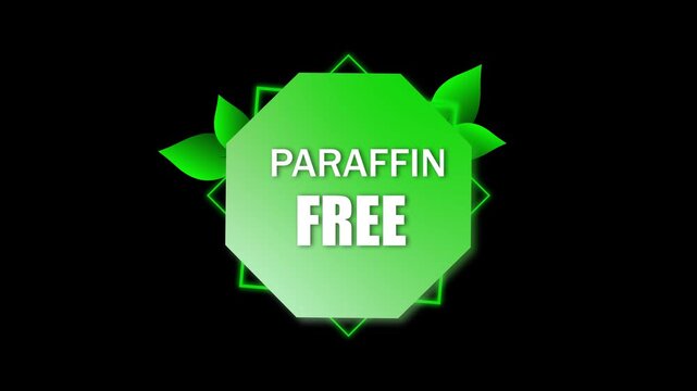 Green paraben free badge animated. Perfect for social media and natural product marketing visuals. Paraben free eco label animation.