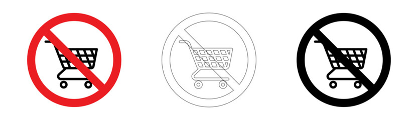 No shopping carts allowed sign in vector format