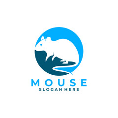 Mouse animal logo design vector template