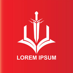 Sword And Book Vector Logo Illustration Design