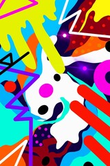pop art background with unique and colorful abstract patterns
