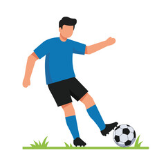 soccer player blue jersey vector design illustration