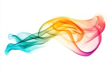 Colorful smoke swirls create an abstract artistic effect against a white background, Smoke colorful, 3d rendering, Included in the end of the clip with Alpha matte
