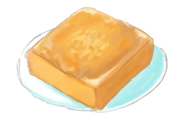 線画あり水彩風のトーストイラスト（Toast Set 1-6）