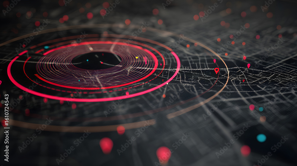 Poster data visualization of urban network: a detailed and abstract data visualization of an urban network.