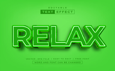 Relax 3D editable text effect style