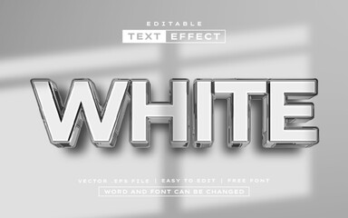 White 3D editable text effect style