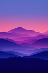 Fototapeta premium pastel background with mystical mountain in the fog. Landscape with mountains in morning at summer sunrise