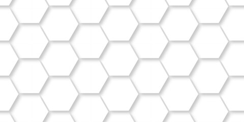 Fototapeta premium White abstract grid Hexagonal Background. Luxury White Pattern. Futuristic abstract honeycomb mosaic white background. geometric mesh cell texture. modern futuristic wallpaper. 
