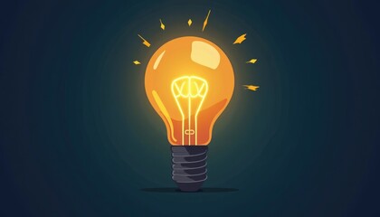 Glowing Lightbulb Illustration: Idea, Innovation, Inspiration, Creativity, Brightness, Energy.