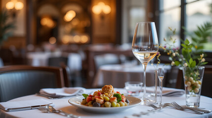 sfondo con tavola apparecchiata di ristorante