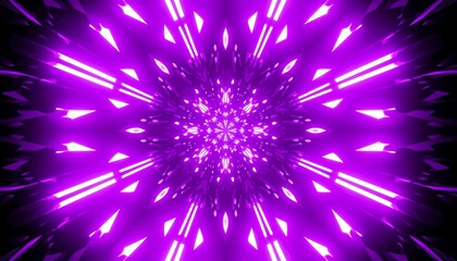 Abstract purple tunnel with glowing lines