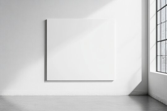 Blank canvas in a gallery with natural light