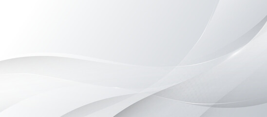 Abstract modern futuristic white wavy and gold lines with blurred light curved lines background