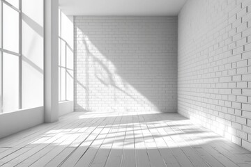 Obraz premium Bright minimalist room with white walls