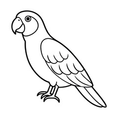Simple line drawing of a parrot