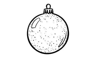 Fototapeta premium Festive christmas ornament drawing with sparkling details. Vector retro hand drawn illustration