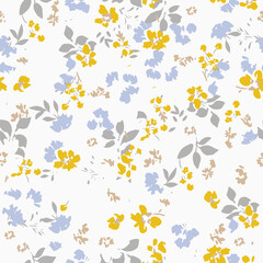 Allover Floral Pattern Textile Print