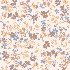 Allover Floral Pattern Textile Print