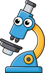 Microscope on white background