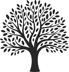 Obraz premium Tree Vector Illustration | Nature and Forest Plant Clipart | Leafy Tree and Woodland Design 