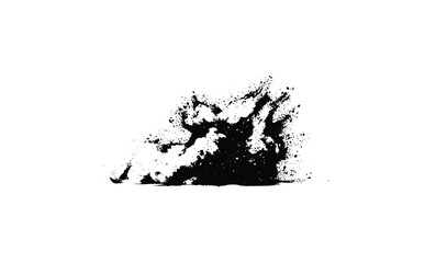 Naklejka premium Abstract black ink splash isolated. Vector retro hand drawn illustration