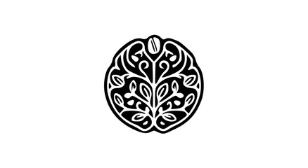 Abstract Coffee Bean Leaf Swirl Logo Design